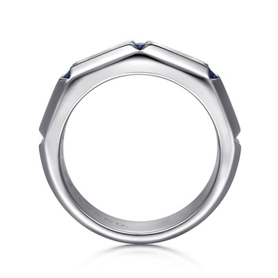Gabriel & Co. Silver & Sapphire Men's Ring  MR52074SVJSA
