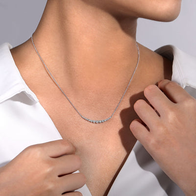 Graduated Diamond Necklace in White Gold by Gabriel & Co.
