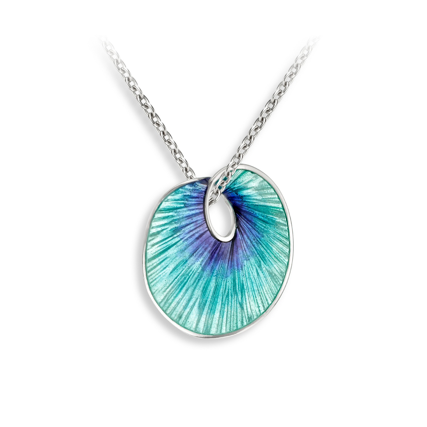 Nicole Barr Silver Enamel Round Twist Pendant