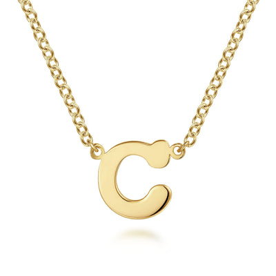 Initial “C” Necklace in Yellow Gold by Gabriel & Co.