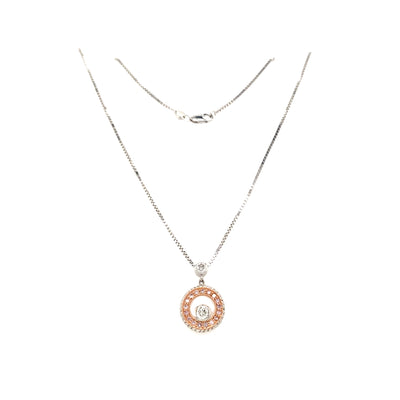 ESTATE Diamond Circle Pendant in Two-Tone Gold