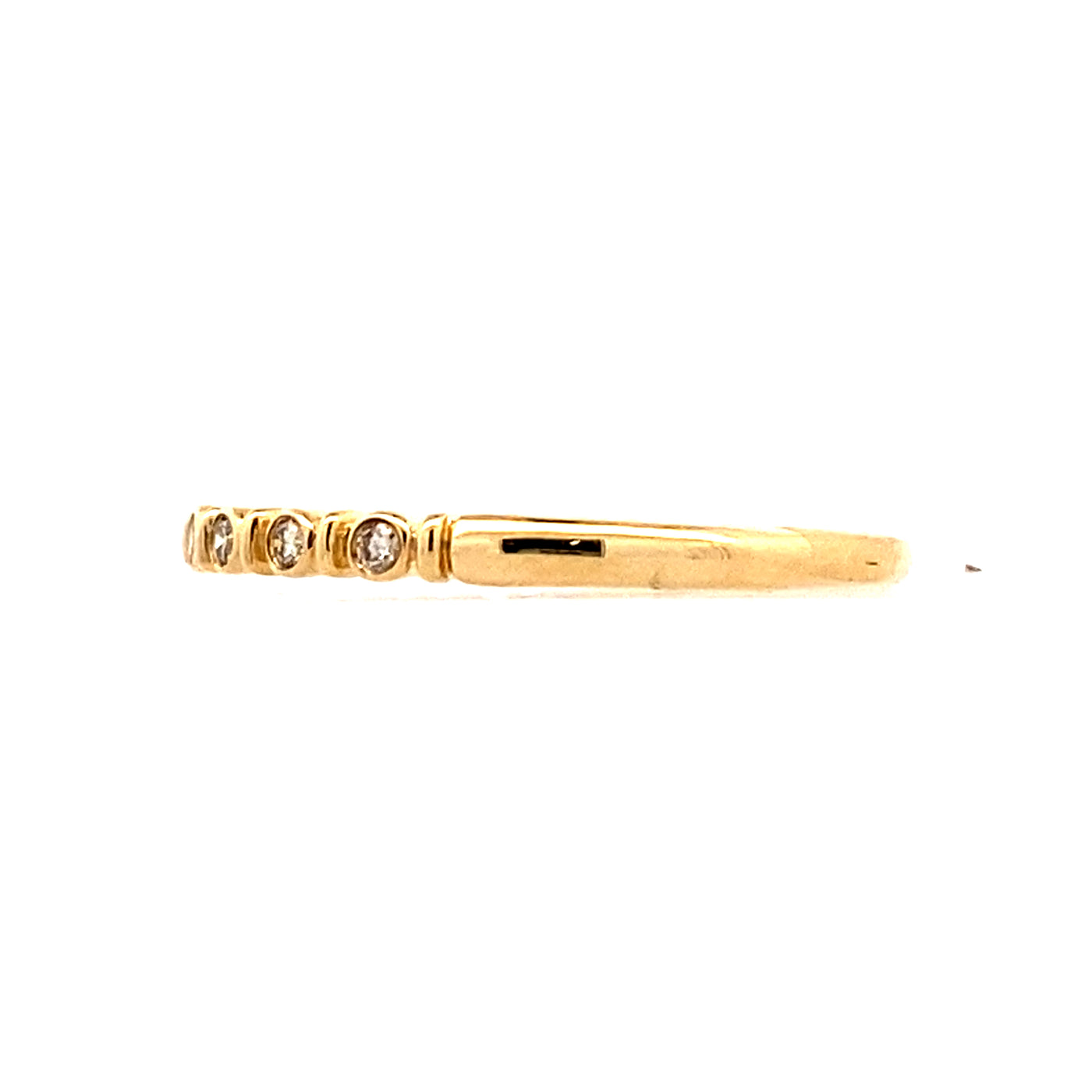Bezel Set Diamond Stackable Ring in Yellow Gold