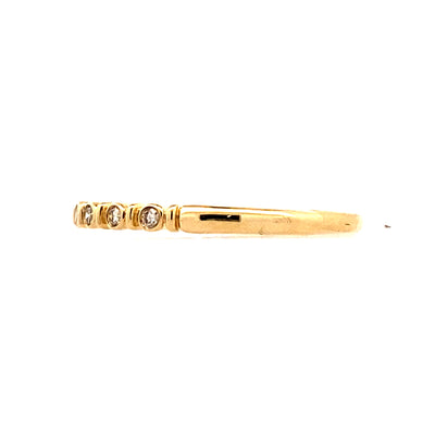 Bezel Set Diamond Stackable Ring in Yellow Gold