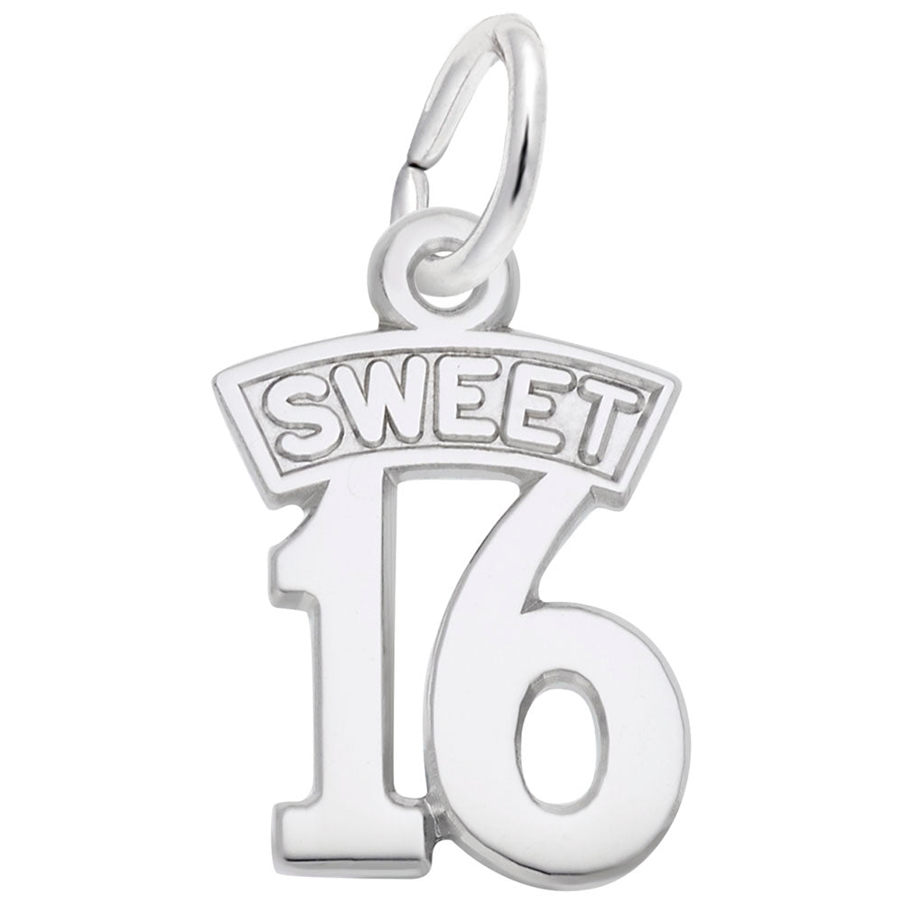 Sweet Sixteen Charm  in Silver