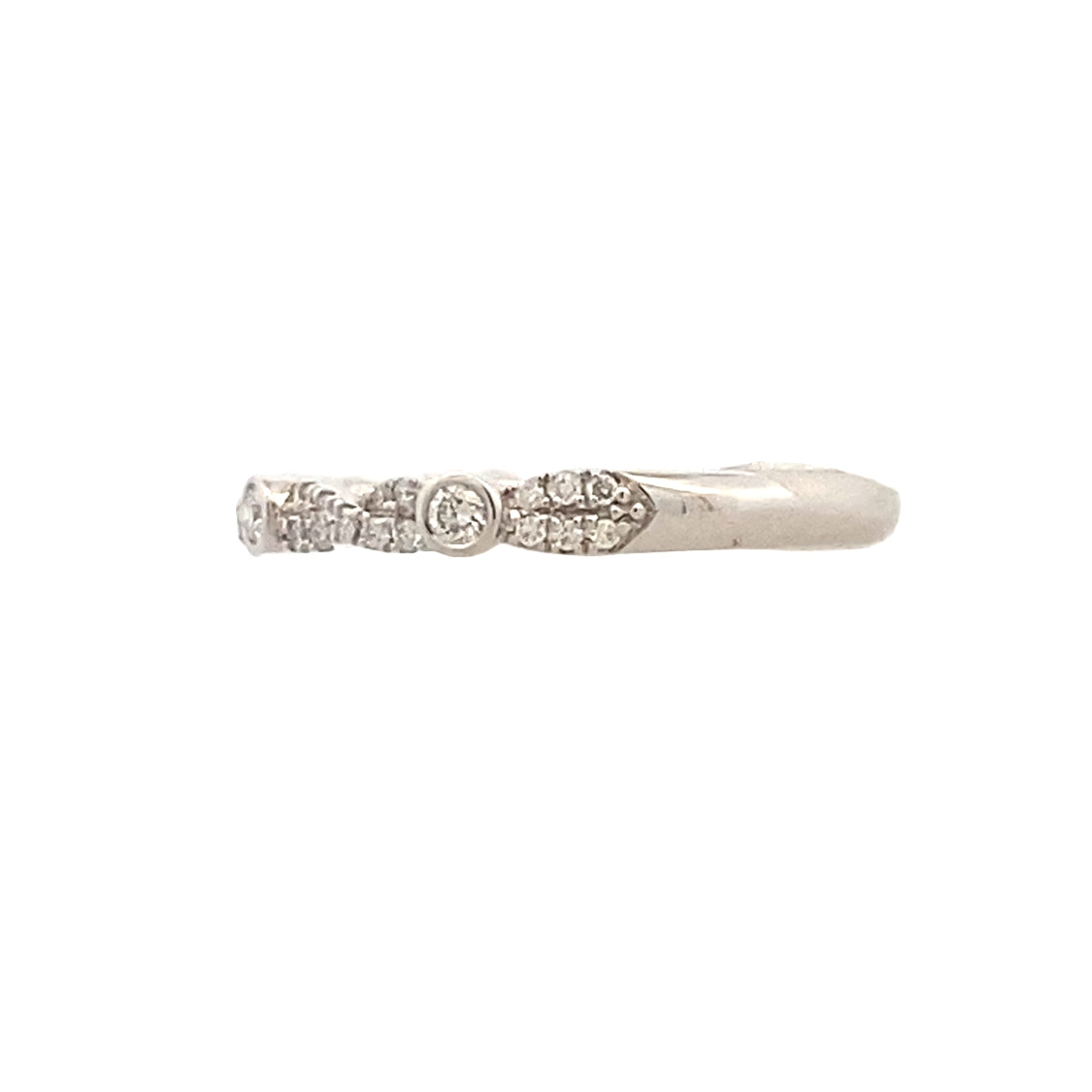 Patterned Diamond Band in White Gold by Fana