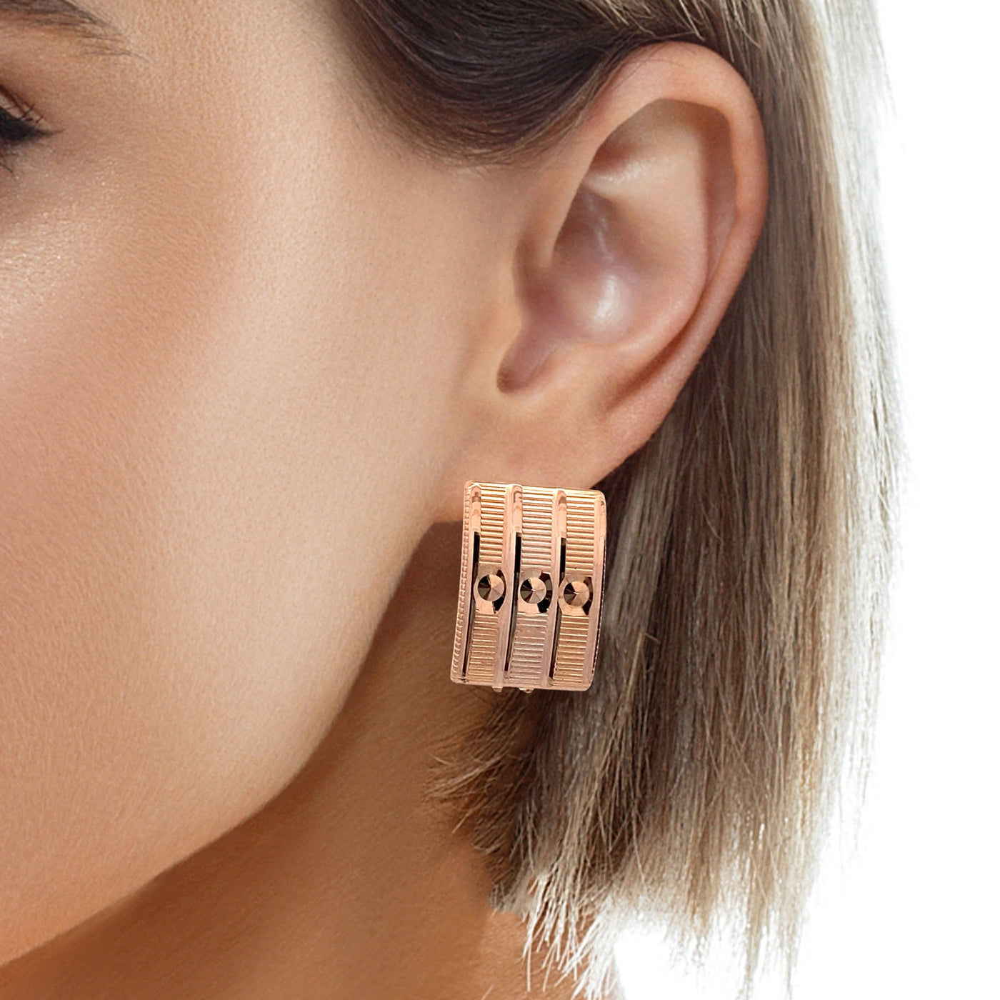 ESTATE Textured Earrings in Rose Gold