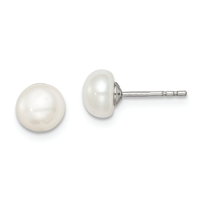 Freshwater Pearl Studs in Silver