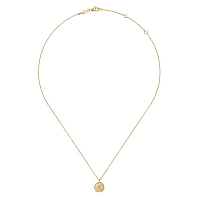 Diamond Starburst Necklace in Yellow Gold by Gabriel & Co.