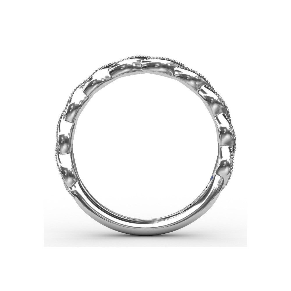 Marquise Station Diamond Wedidng/Anniversary Band in White Gold by Fana
