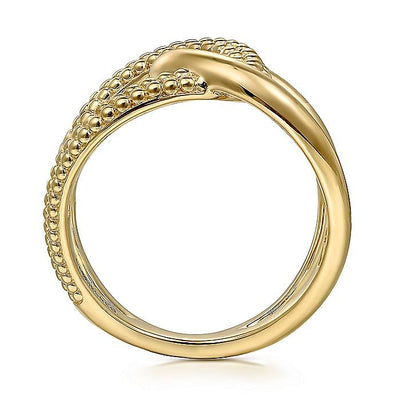 Bujukan Twisted Ring in Yellow Gold by Gabriel & Co.