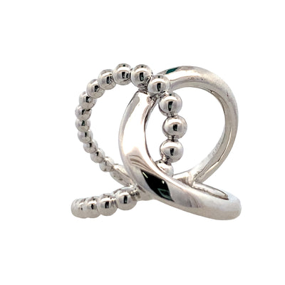 Interlocking Bujukan Ring in Silver by Gabriel & Co.