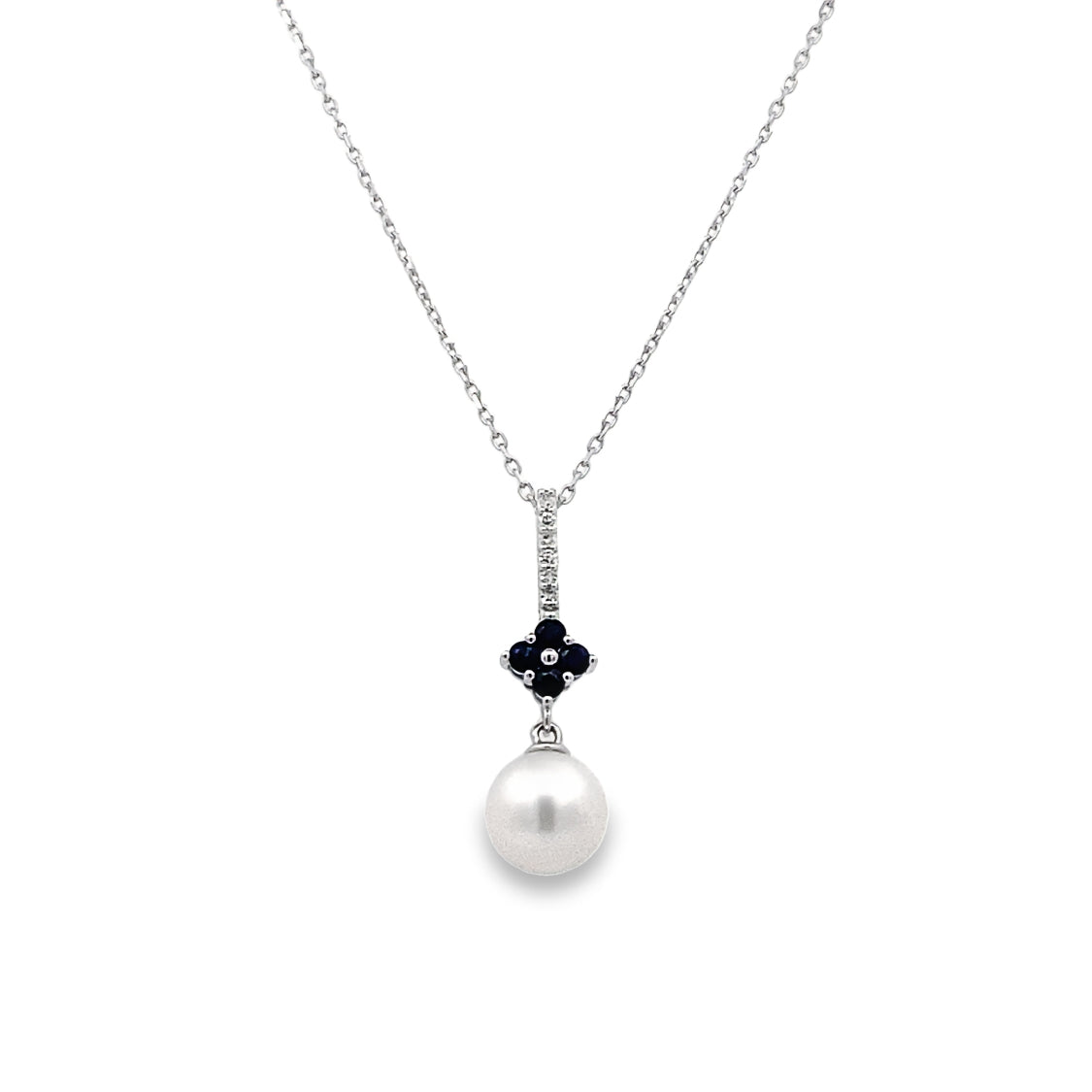 Imperial Pearl 14 Karat White Gold Drop Style Gemstone Pendants 982893/FWWH-AA18