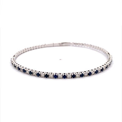 14 Karat Sapphire and Diamond Flex Gemstone Bangle Bracelets BDD4450F-302