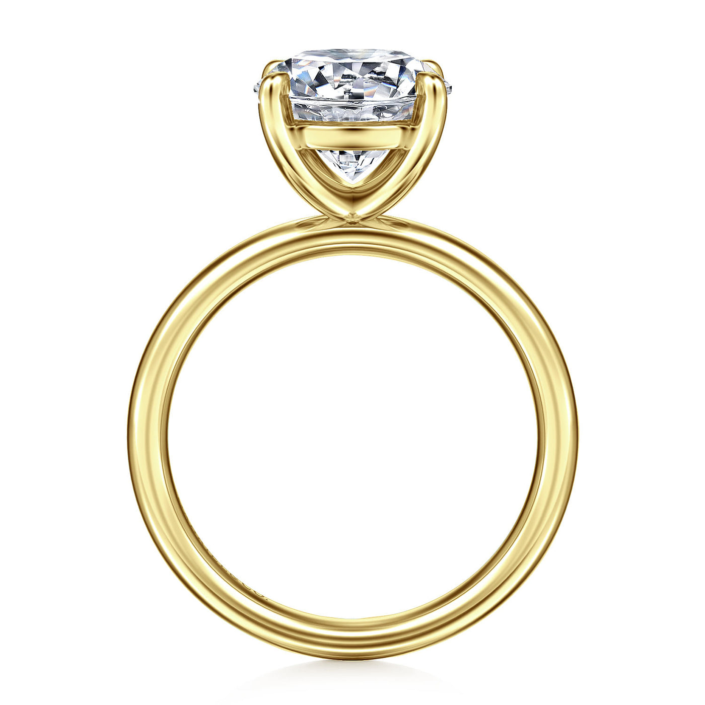 3ct Round Solitaire Engagement Ring in Yellowo Gold by Gabriel & Co.