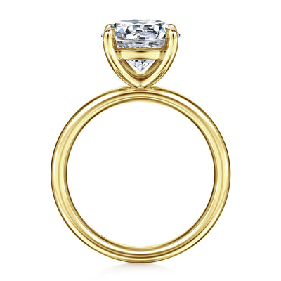3ct Round Solitaire Engagement Ring in Yellowo Gold by Gabriel & Co.