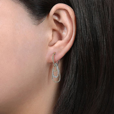 Gabriel & Co. 14 Karat Two-Tone Drop Earrings Diamond Earrings EG13802M45JJ