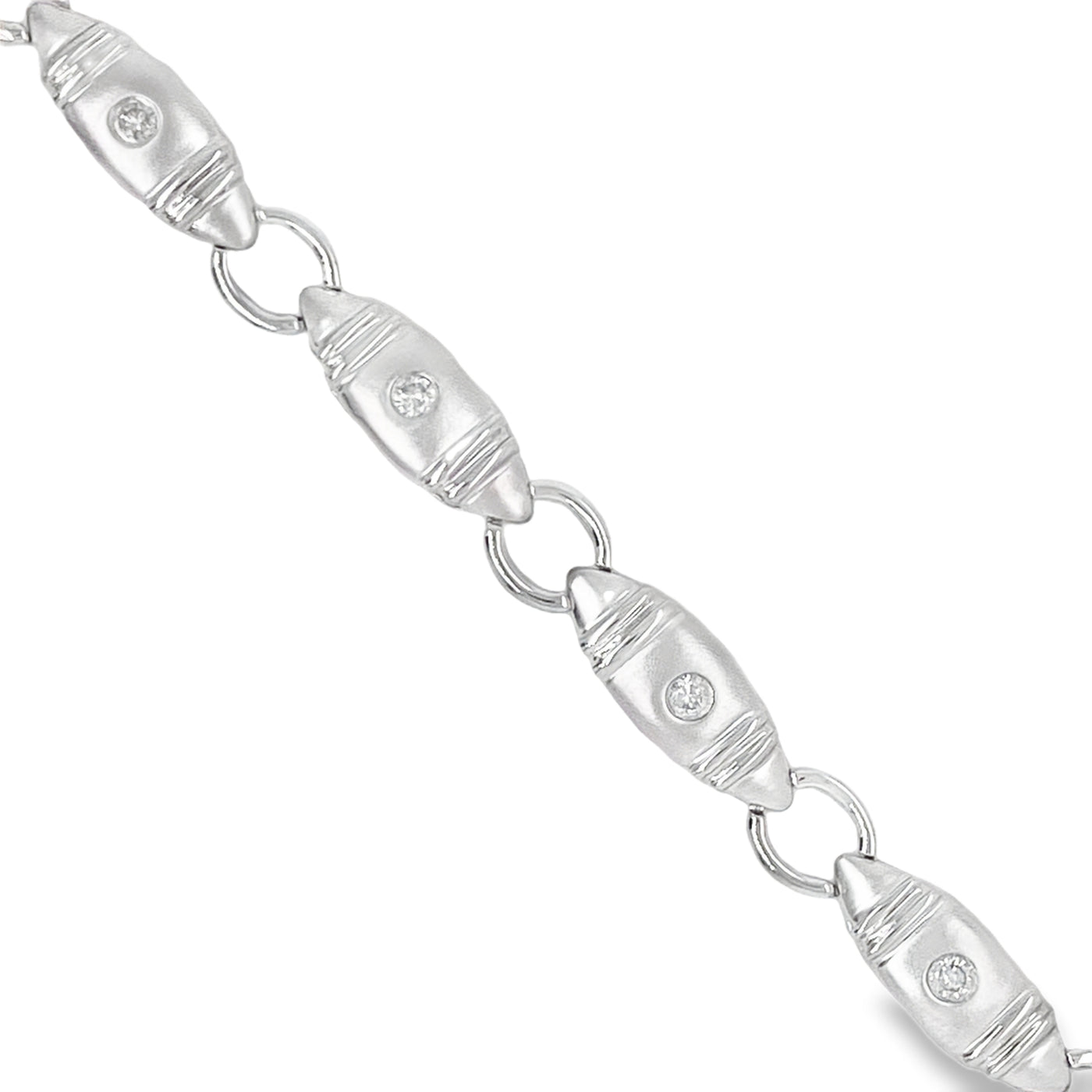 ESTATE Diamond Link Bracelet in White Gold