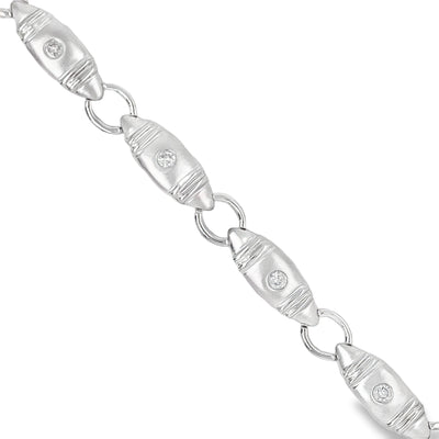 ESTATE Diamond Link Bracelet in White Gold