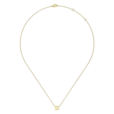 Initial “S” Link Necklace in Yellow Gold by Gabriel & Co.