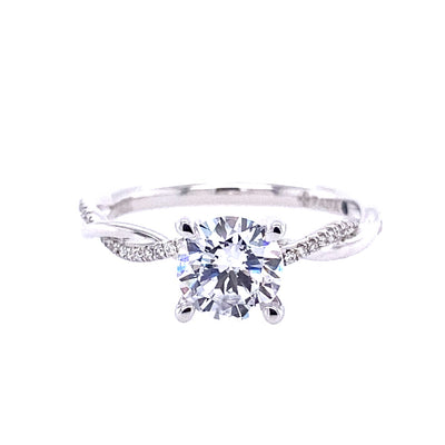 FANA 14 Karat Twist Round Diamond Engagement Ring S3901/WG