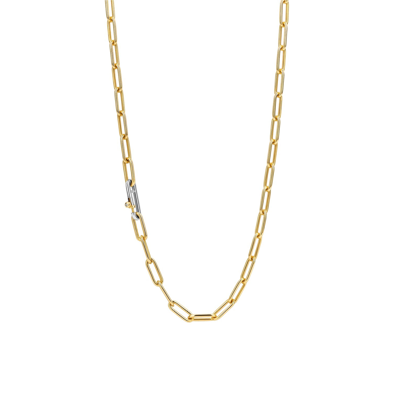 Fancy Link Necklace in Two-Tone Sterling Silver and Gold Platiing  by Ti Sento Milano