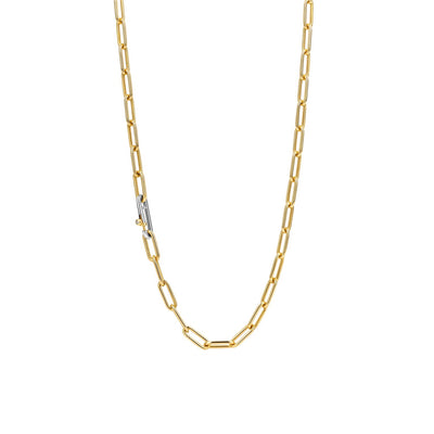 Fancy Link Necklace in Two-Tone Sterling Silver and Gold Platiing  by Ti Sento Milano