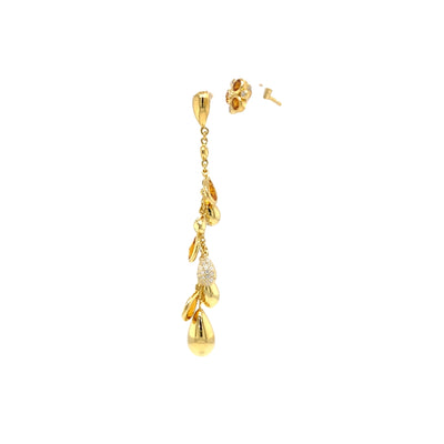 Teardrop Cluster / Floral Stud Earrings in Yellow Gold by Ania Haie