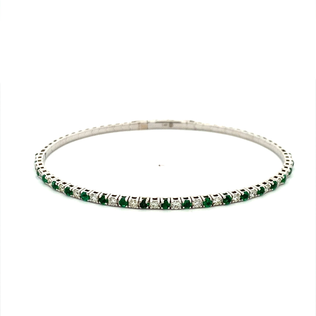 14 Karat Sapphire and Diamond Flex Gemstone Bangle Bracelets BCV1048_SAP-304