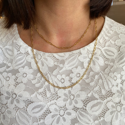 ESTATE 36" Double Link Necklace in Yellow Gold