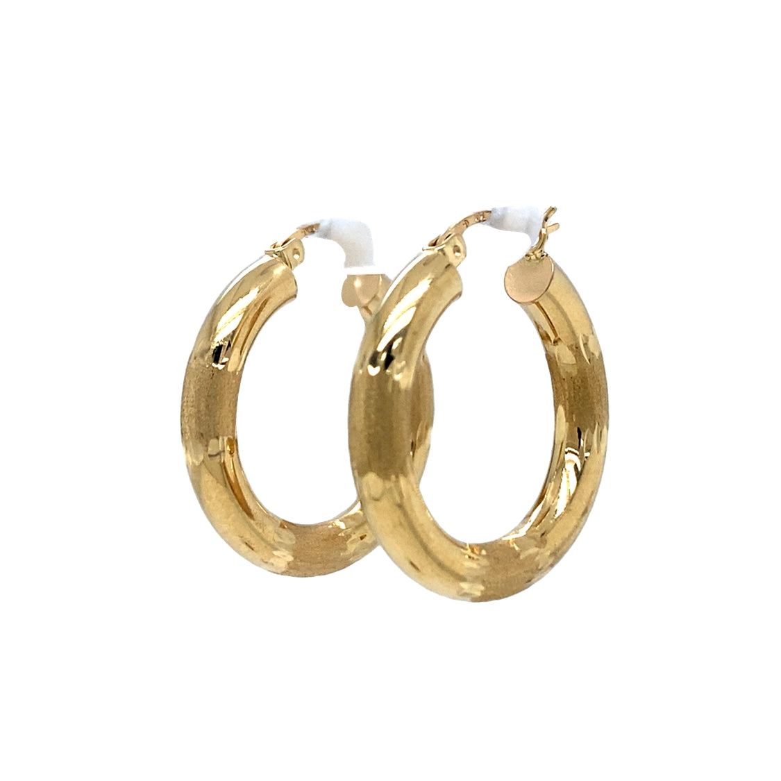 ESTATE Textured Hoop Earrings in Two-Tone Gold
