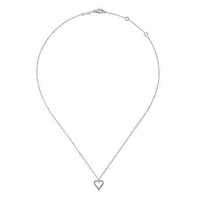 Gabriel & Co. 14 Karat White Gold Diamond Open Heart Necklace NK5452W45JJ