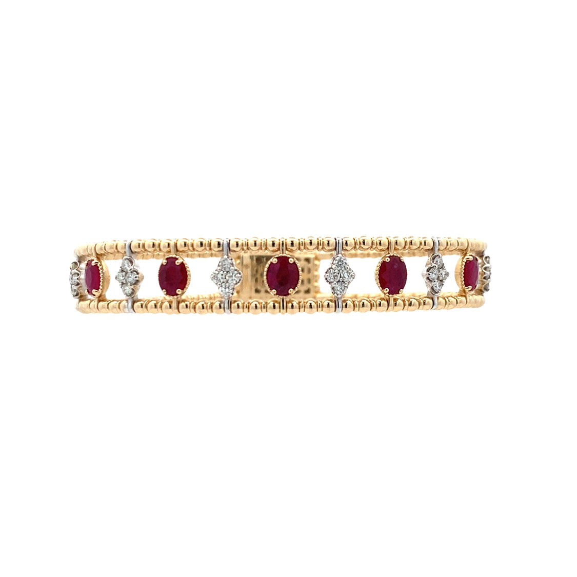 Ruby and Diamond Bangle in Yellow Gold
