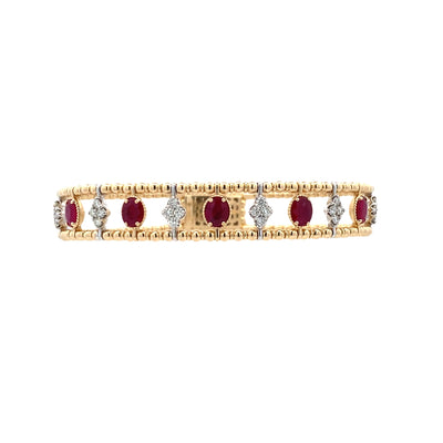 Ruby and Diamond Bangle in Yellow Gold