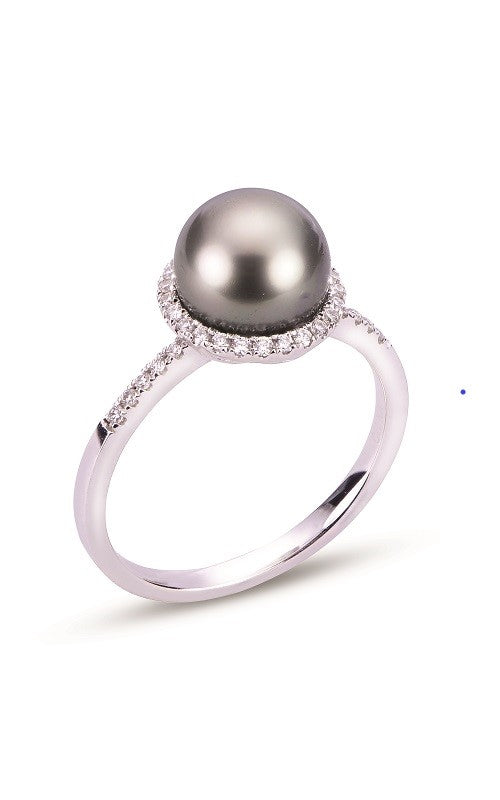 Imperial Pearl 14 Karat Whitwe Gold Halo Style Ring 916830/BWH-7