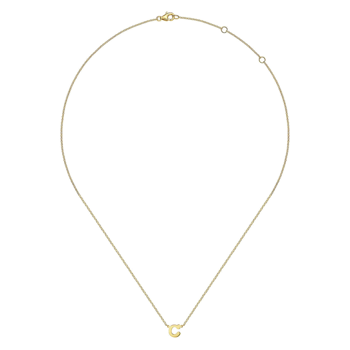 Initial “C” Necklace in Yellow Gold by Gabriel & Co.