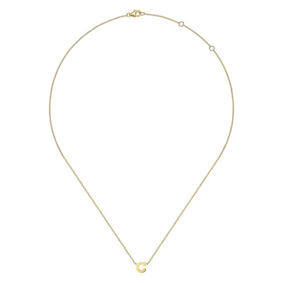 Initial “C” Necklace in Yellow Gold by Gabriel & Co.