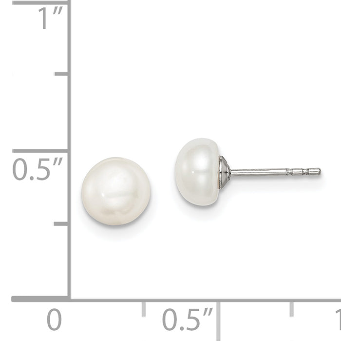 Sterling Silver Stud Pearl Earrings QE7691