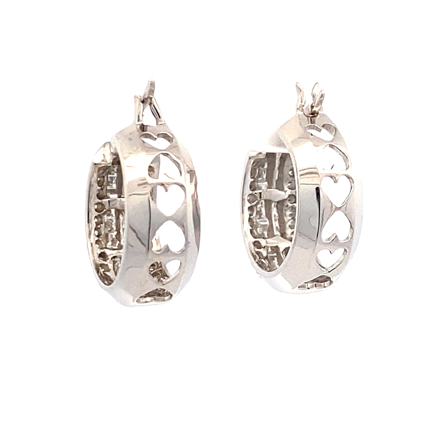 ESTATE Diamond Hoops in White Gold