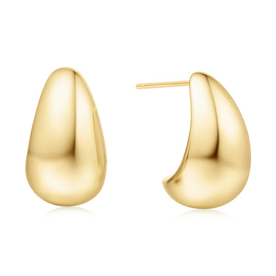 Dome Hoop Earrings in Yellow Gold by Ania Haie
