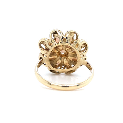ESTATE Opal Floral Ring in Yellow Gold