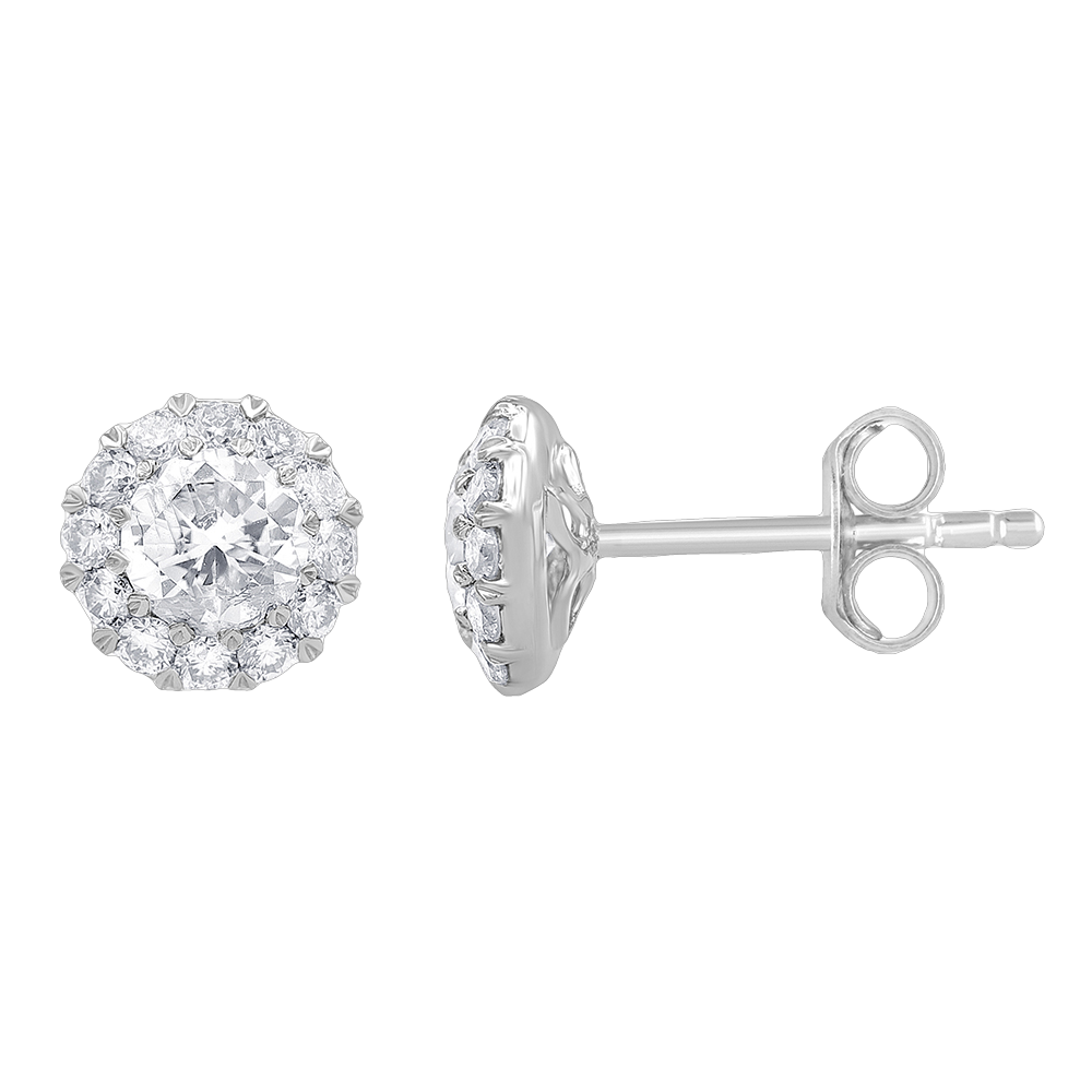 Mercury Ring 14 Karat Stud Earrings LAB Diamond Earrings LGD-KE22257-GW23