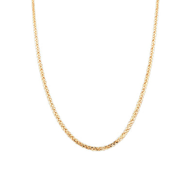 22" Hollow Mens Wheat Chain in Yellow Gold by Gabriel & Co.
