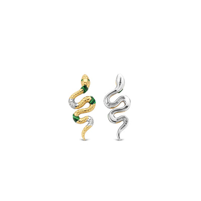 Snake Earrings in Three-Tone Gold by Ti Sento Milano