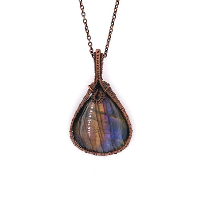 Rapt by Beeghly & Co. Laboradorite Drop Style Pendant NESTED Lab Necklace