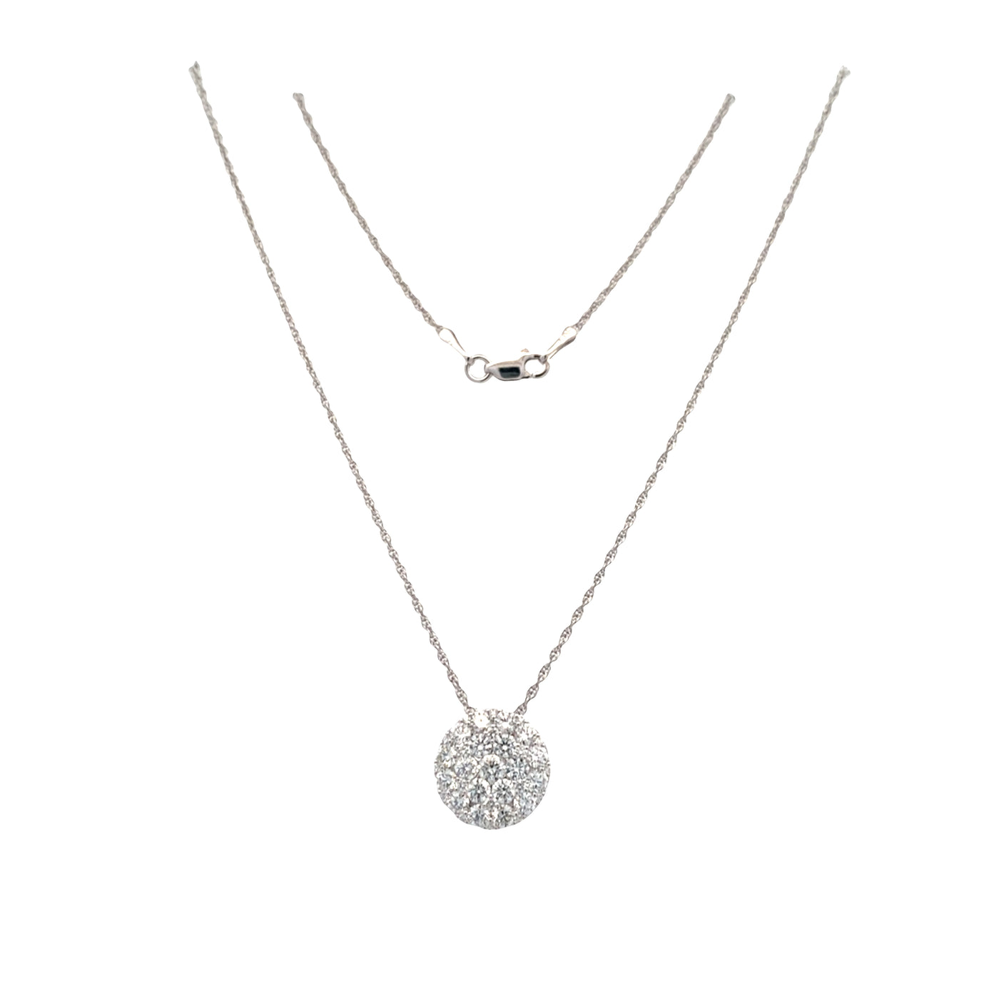 Diamond Disc Pendant in White Gold by Allison Kaufman