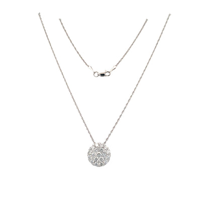 Diamond Disc Pendant in White Gold by Allison Kaufman