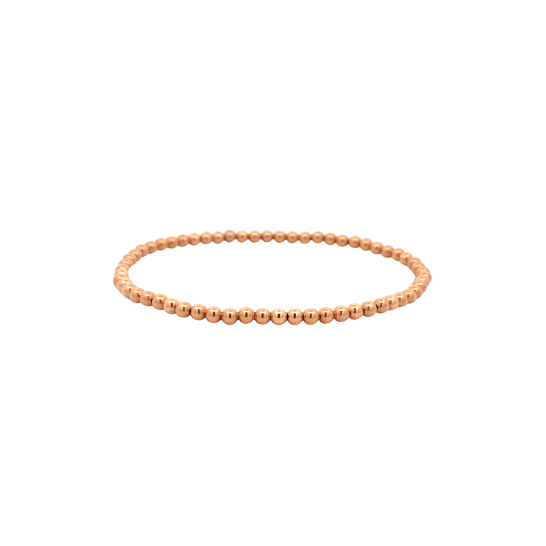 Karen Lazar Stretch 3mm Rose Gold Filled Beaded Bracelet Size 6.5