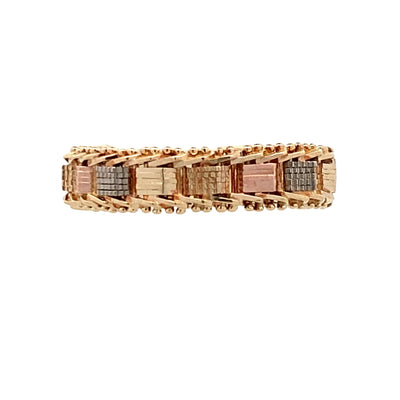 ESTATE Textured RIng in Three-Tone Gold