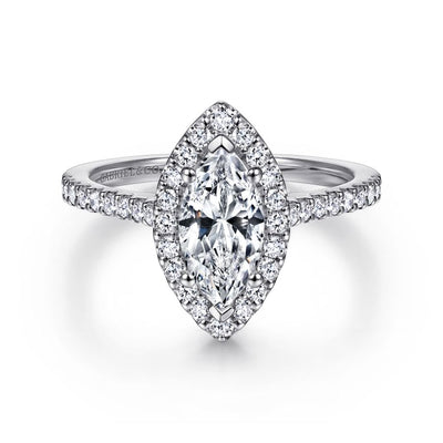 Gabriel & Co. 14 Karat White Gold  Side Stones Marquise Shape Engagement Ring ER6419M4W44JJ