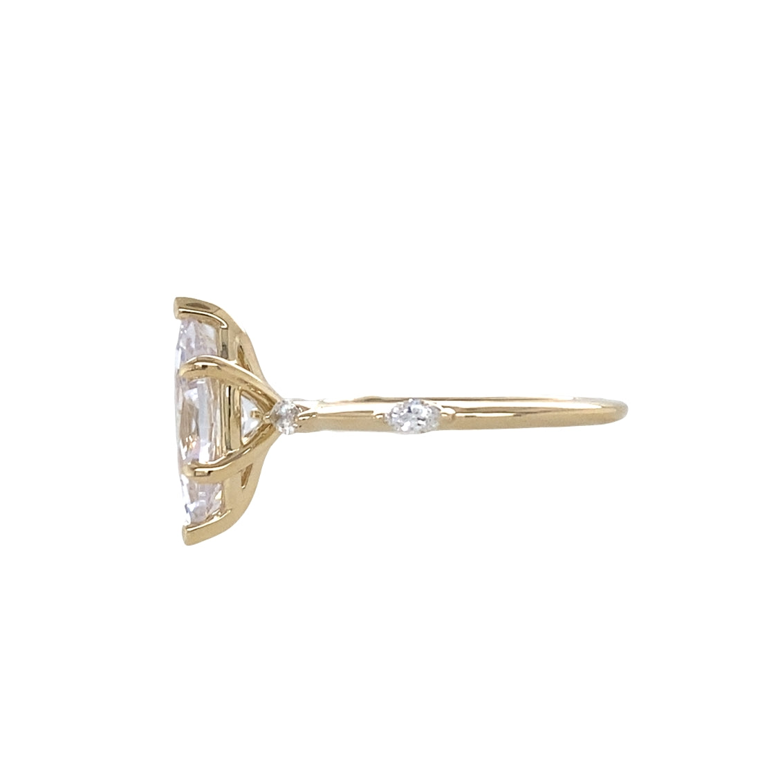 Marquise Side Stone Engagement Ring in Yellow Gold by Gabriel & Co.